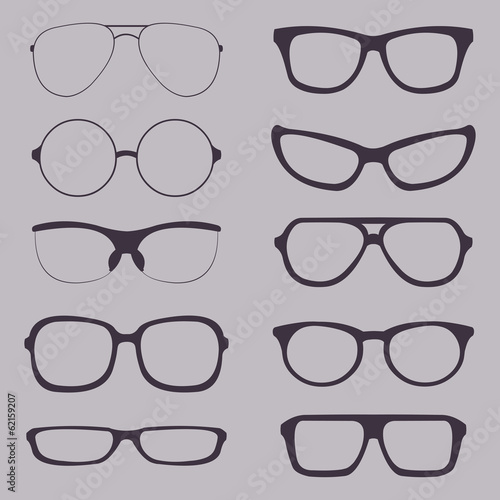 Vector Set of Glasses Silhouettes