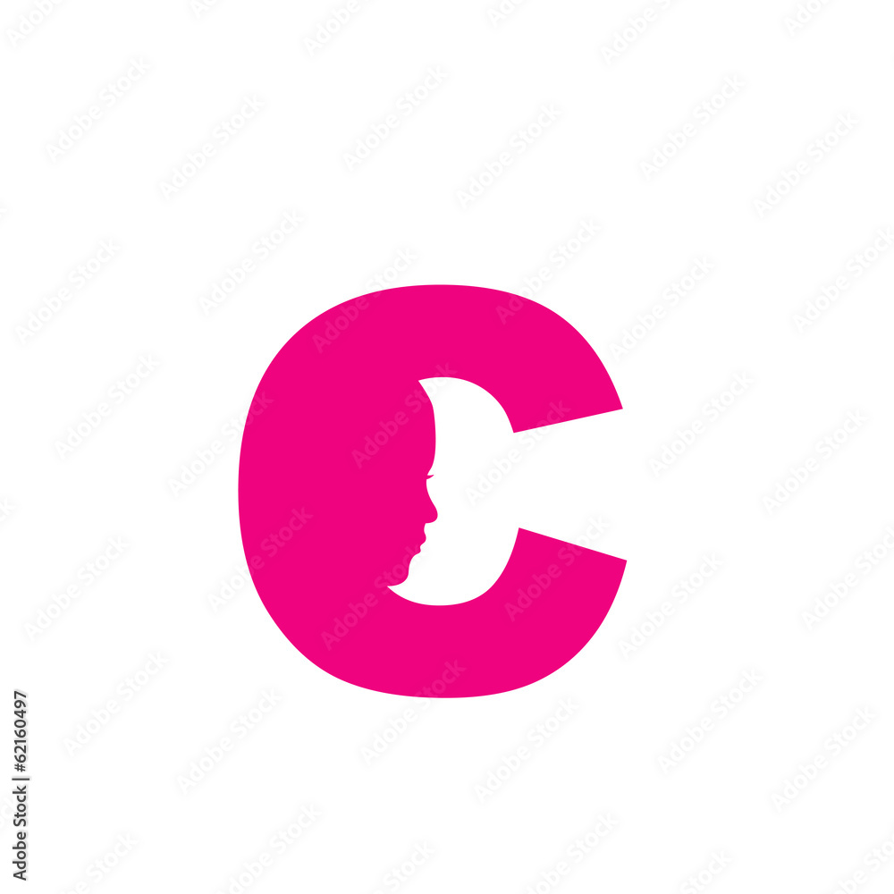 Logo for beauty parlors- face with letter C Logo for beauty parlors- face with letter C