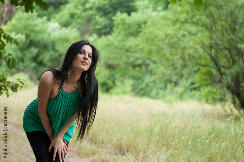 Young beautiful girl on a walk in the country Young beautiful girl on a walk in the country