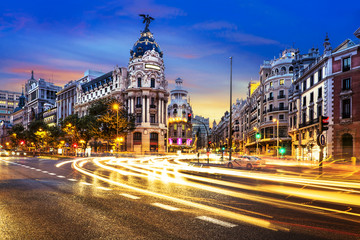 Acrylglasbilder Madrid Gran Via im Madrider Stadtzentrum  © beatrice prève