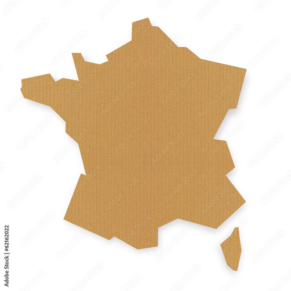 Carte de France papier kraft Stock Photo