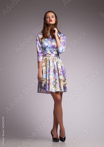 Girl in dress. Beautiful. New fashion.