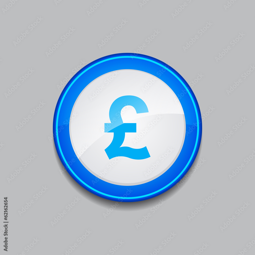 Pound Currency Sign Circular Vector Blue Web Icon Button Pound Currency Sign Circular Vector Blue Web Icon Button