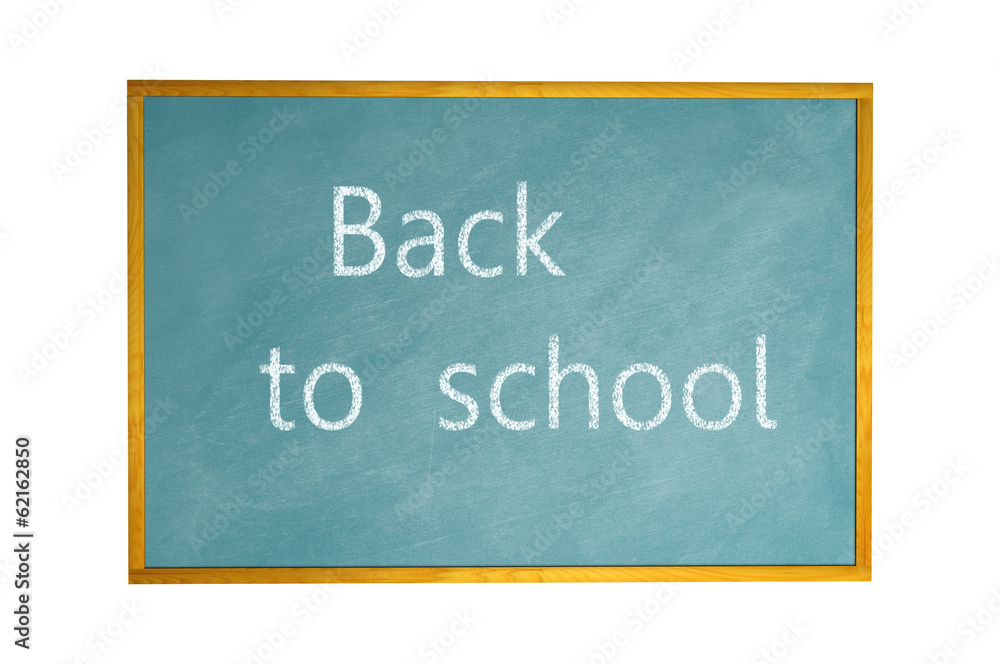 Fototapeta premium Blank blackboard with chalk drawing isolated on white background