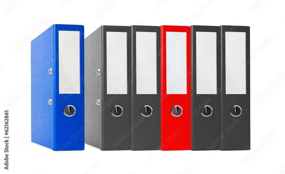 Office folders black and red isolated on the white background Office folders black and red isolated on the white background