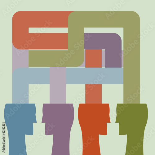 Vector teamwork background. Flat design