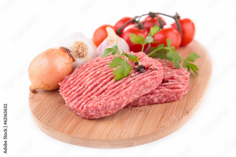 raw beef and ingredients