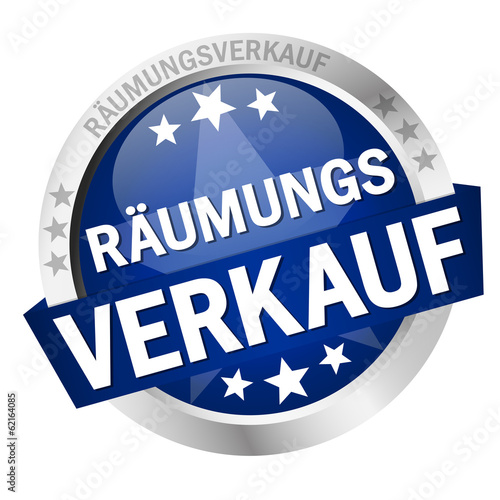 Button mit Banner " RÄUMUNGSVERKAUF "