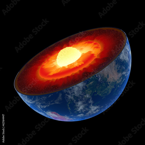 Earth core structure to scale - isolated