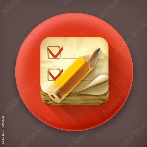 Check list, long shadow vector icon