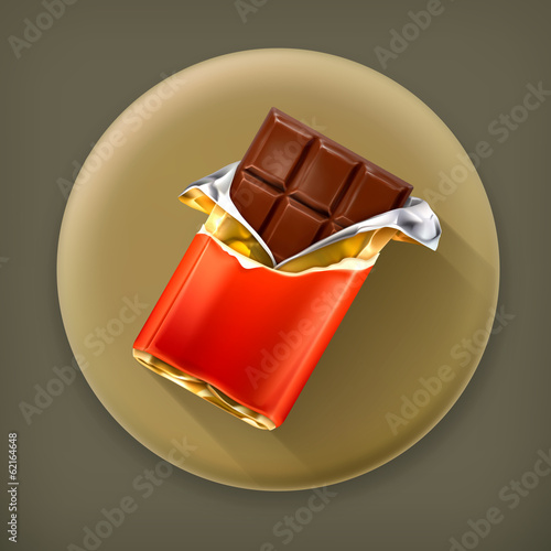 Chocolate, long shadow vector icon