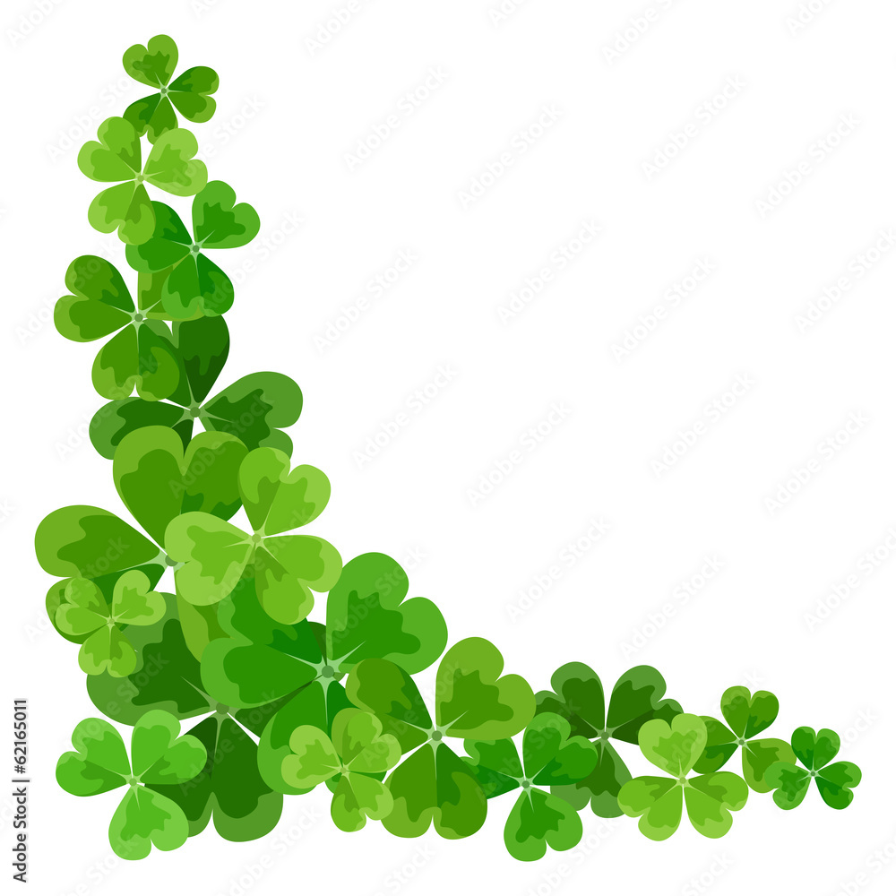 St. Patrick's corner border with shamrock. Vector illustration. St. Patrick's corner border with shamrock. Vector illustration.