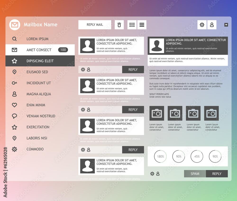 Email interface. Email interface.