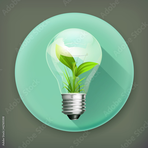 Green Energy, long shadow vector icon