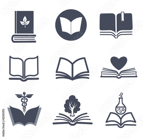 Set of vector book icons.