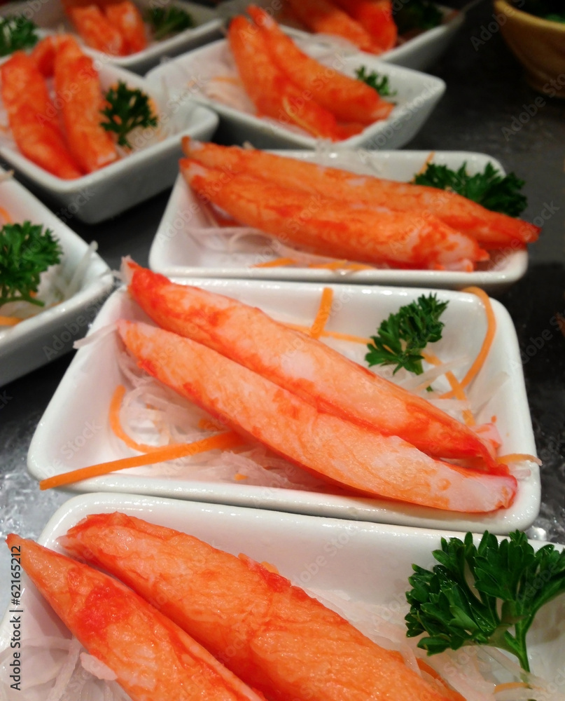 Crab stick, ready to eat japanese food Crab stick, ready to eat japanese food