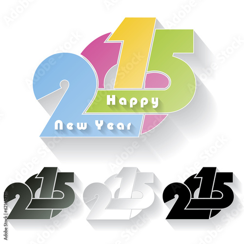 Happy new year 2015 creative greeting card design