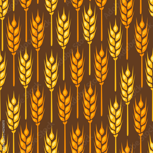 Seamless pattern with ears of wheat.