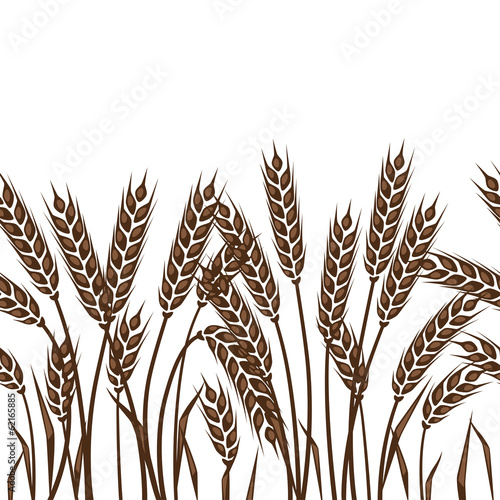 Seamless pattern with ears of wheat.