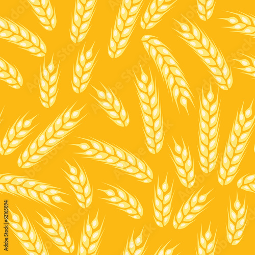 Seamless pattern with ears of wheat.