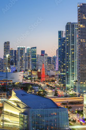 Vertical view of Miami downtown