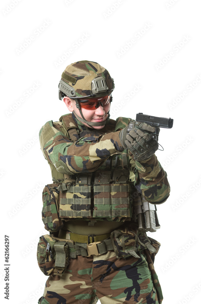 Fototapeta premium NATO soldier in full gear.
