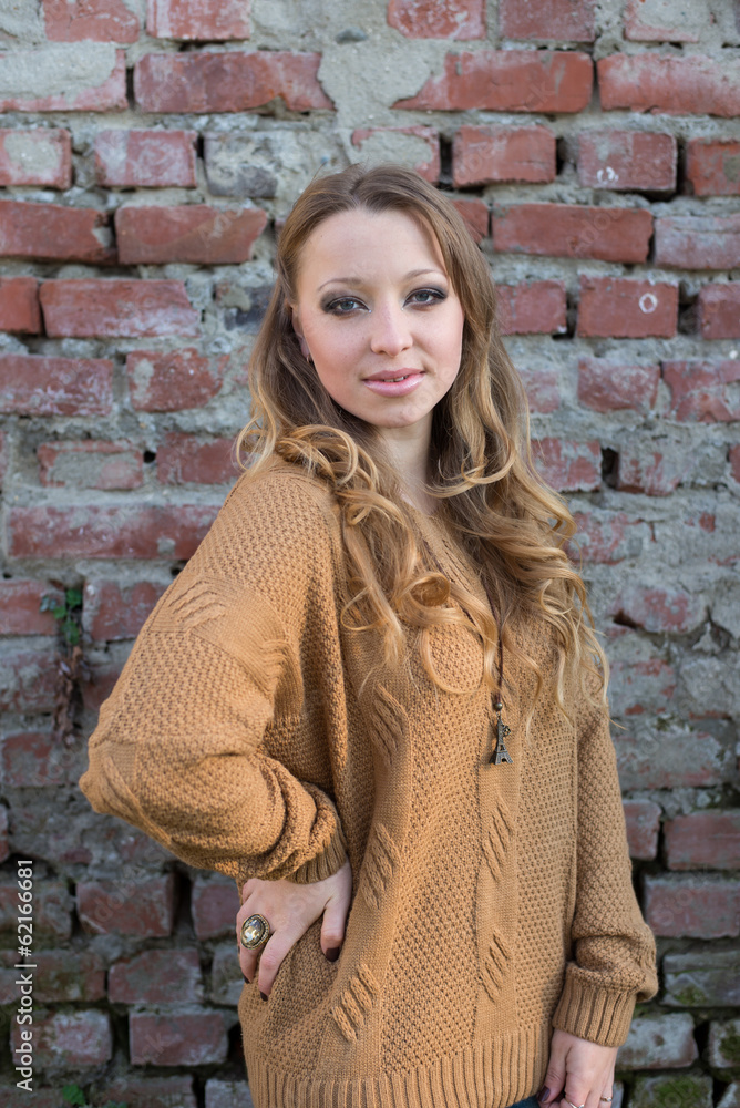 Young beautiful girl on a walk in the country Young beautiful girl on a walk in the country