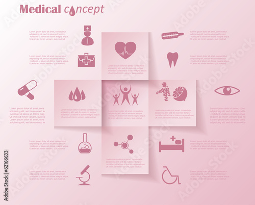 Abstract concept of medicine with  medical and healthcare icons