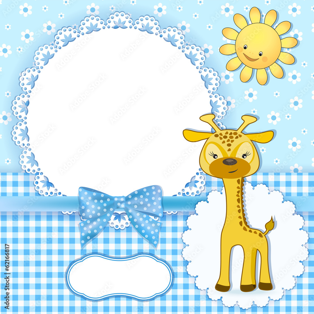 Fototapeta premium Baby background with frame