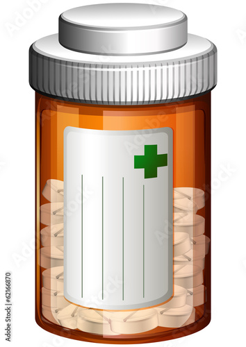 A medical container with tablets