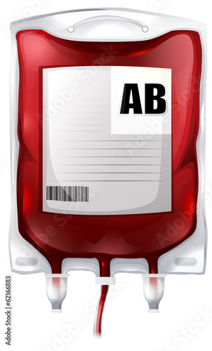 A blood bag with type AB blood