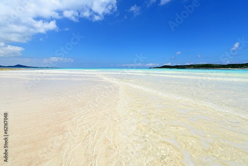 Fototapeta Naklejka Na Ścianę i Meble -  野甫島の美しい珊瑚の海と夏空