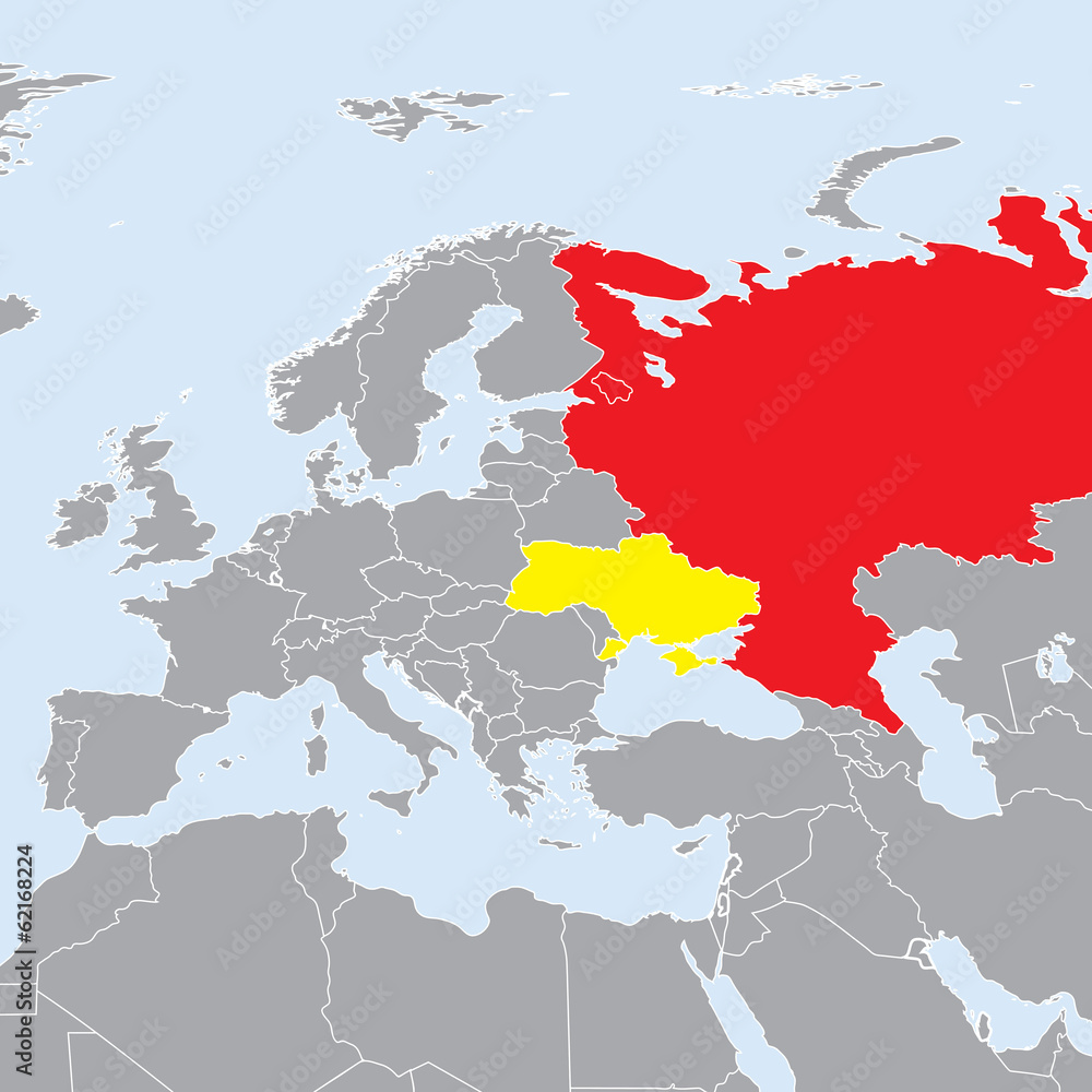 Europe map Ukraine and Russia conflict