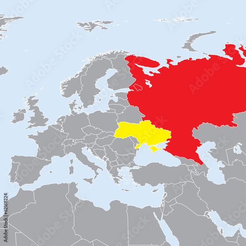 Europe map Ukraine and Russia conflict