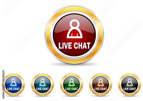 live chat icon vector set