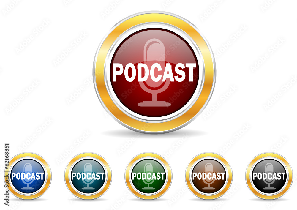 podcast icon vector set podcast icon vector set