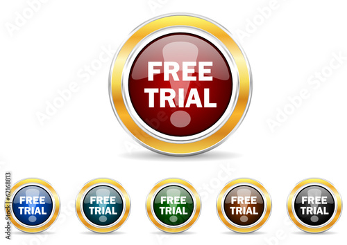 free trial icon vector set