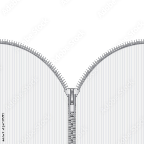 Realistic open zipper template