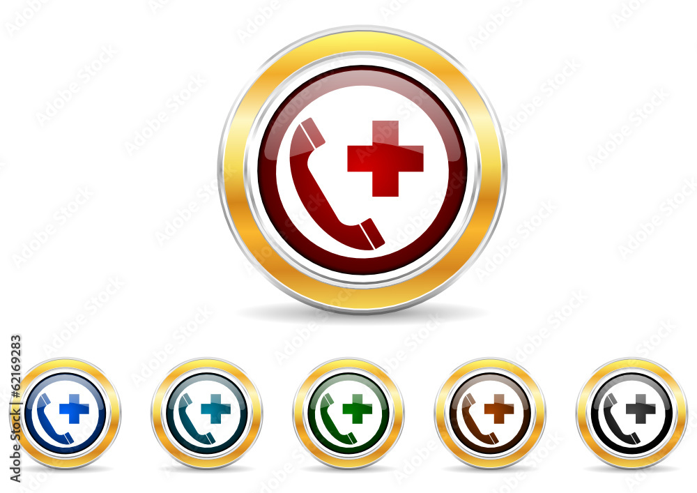 emergency call icon vector set emergency call icon vector set
