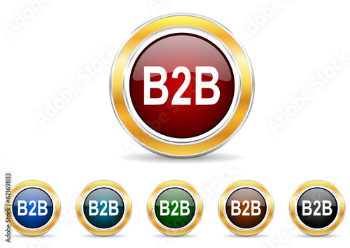 b2b icon vector set