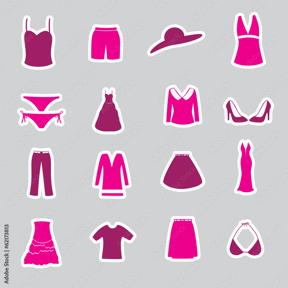womens clothing stickers set eps10 womens clothing stickers set eps10