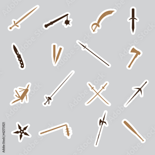 cold steel weapons stickers eps10