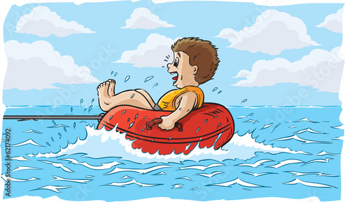Boy water tubing