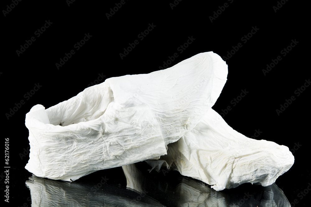 Naklejka premium Cleaning tissue wrap sneakers
