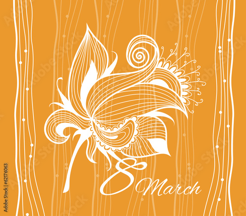 Card 8 march woman's day with grunge background