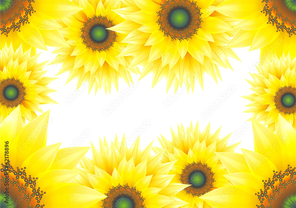 Sunflowers design with a copy space Sunflowers design with a copy space