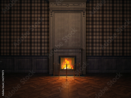 fireplace in the room
