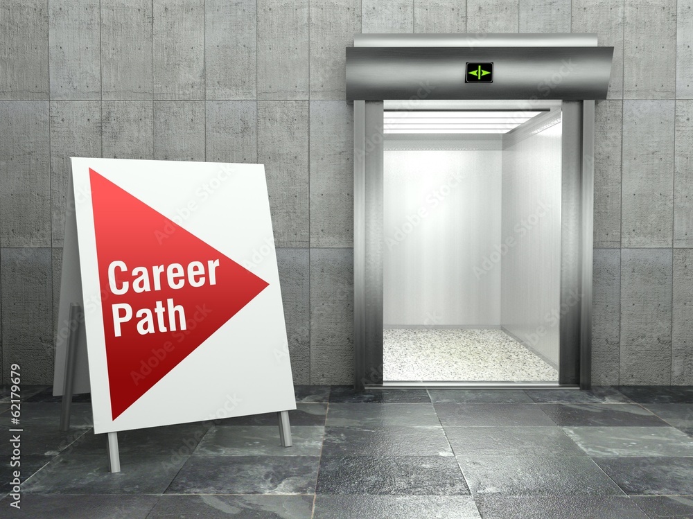 Career path. Modern elevator with open door Stock Photo Adobe Stock