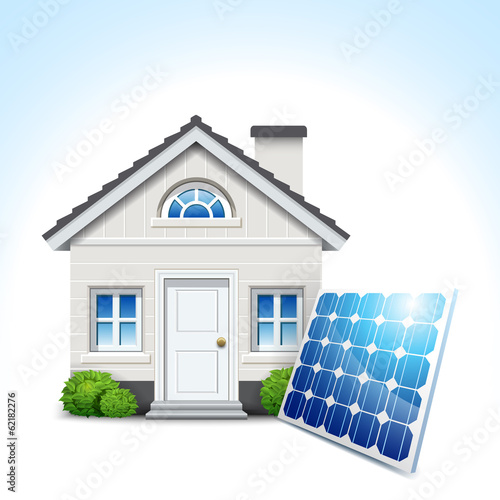 house & solar panel