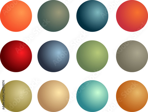 Vector illustration of shiny 3d balls